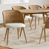 9-Pcs Dining Set for 8,Rectangle Wooden Extendable Dining Table with  Upholstered Linen Armrest Dining Chairs for Dining Room,Farmhouse-Tanpinhause - 3 of 4