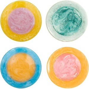 Folkulture Coasters Set of 4 | Resin Drink Coasters for Coffee Table | 4" Round Handmade Coaster for Drinks Non Slip for Bar, Party, Housewarming - 1 of 4