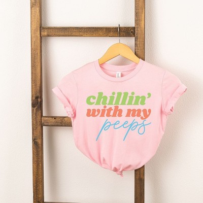 The Juniper Shop Chillin With My Peeps Script Toddler Short Sleeve Tee