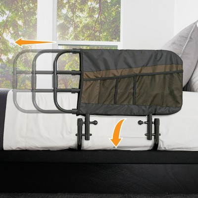 Stander EZ Adjust Bed Rail, Adjustable Safety Guard Rail for Seniors, Black