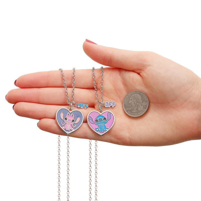 Disney Stitch Girls BFF Necklace with Angel and Stitch Charm - Best Friends Gift Necklaces, Set of 2, 4 of 7