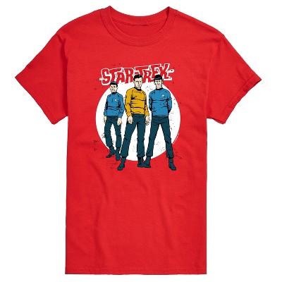 Men's - Star Trek - Galaxy Captain Kirk Spock Crew Short Sleeve Graphic T-Shirt