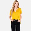Anna-Kaci Women's V-Neck Knit Top with Short Sleeves and Relaxed Fit - 2 of 4