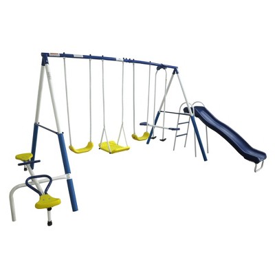 XDP Recreation Playground Galore Outdoor Backyard Kids Swing Set and Anchor Kit