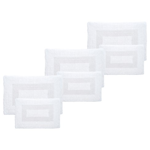 Lavish Home 3pc 60x24 Cotton Bath Rug Set, White : Target