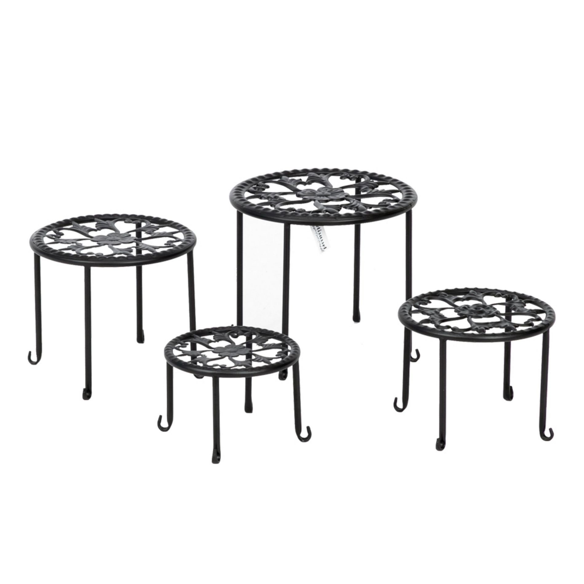 SEVOBAL 4 Pack Metal Plant Stand Planter Support Rack Plant Pot Stands Planter Holder Heavy Duty Rust Proof Iron Potted Plant Flower Pot Stand Patio
