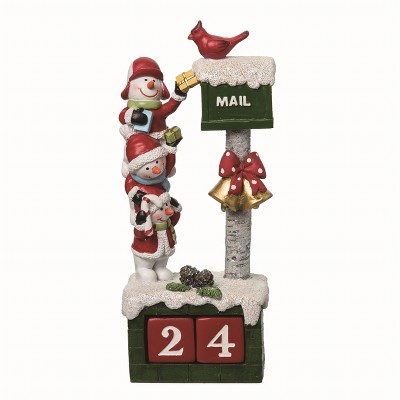 Transpac Resin 8.5 in. Multicolor Christmas Snowman Countdown Set of 3