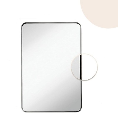 Contemporary Silver Framed Rectangular Wall Mirror, 24" x 36"