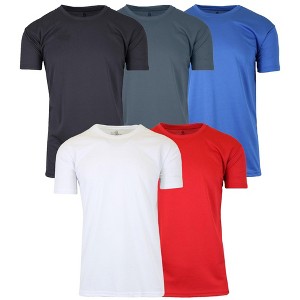 Galaxy By Harvic Men's Short Sleeve Moisture-Wicking Quick Dry Performance Crew Neck Tee- 5 Pack - 1 of 2