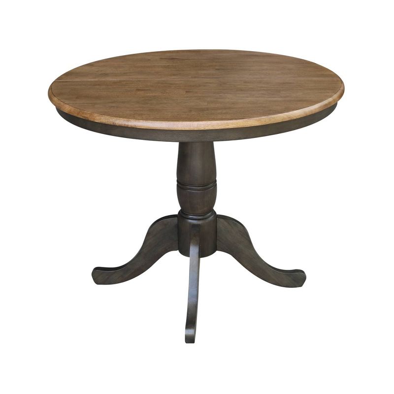 36" Kyle Round Top Table with Leaf Tan/Washed Coal - International Concepts, 4 of 12