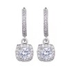 Adornia Silver Plated Cushion Halo CZ Huggie Earrings - 4 of 4