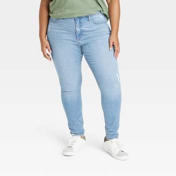 Women's Mid-rise Skinny Jeans - Ava & Viv™ Vintage Denim Wash 17 : Target