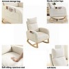 AENKYO 27.6" Modern Accent Rocking Chair, Deep Seat, High Backrest Lounge Armchair with Side Pockets for Living Room & Nursery, Beige - 4 of 4