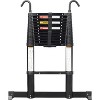 12.5FT Aluminum Telescopic Ladder with Non-Slip Feet & Stable Hook, Portable Extension Ladder for Household & Outdoor Working, 330lb Capacity - 3 of 4