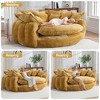 AENKYO 81.1" Cloud Couch Sleeper Indoor Lazy Sofa, Oversized Round Deep Seat Chaise Lounge Chair with 14 Pillows for Living Room - 4 of 4