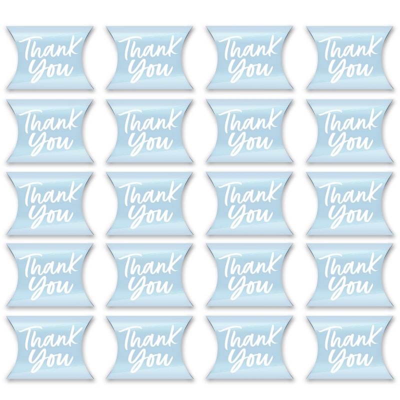 Big Dot of Happiness Dusty Blue Elegantly Simple - Favor Gift Boxes - Guest Party Favors Petite Pillow Boxes - Set of 20, 5 of 9