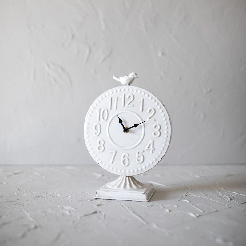 Bird Tabletop Clock White Metal - Foreside Home & Garden, 2 of 7