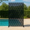 Outdoor Metal Privacy Screen, 72" H x 47" W Outdoor Privacy Screens and 3-Panels, Decorative Fence Panel for Decorative Garden,Patio, Backyard,Balcony - 2 of 4