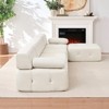 Mjkone L-Shaped Velvet Sectional Sofa,4-Seater Modular Sectional Sofa With Ottoman, Convertible Sofa Couches with Rivet Trim - 4 of 4