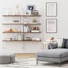 64" Wood and Metal 4 Tier Wall Mount Floating Bookshelf - Nathan James - 2 of 3