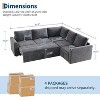 Sectional Sleeper Sofa with Pull Out Bed, Chenille Modular Sectional Sofa U Shaped Couch with Pull Out Couch and Storage Seat & Ottoman - 2 of 4
