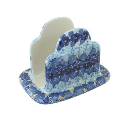 Blue Rose Polish Pottery Joanna Napkin Holder