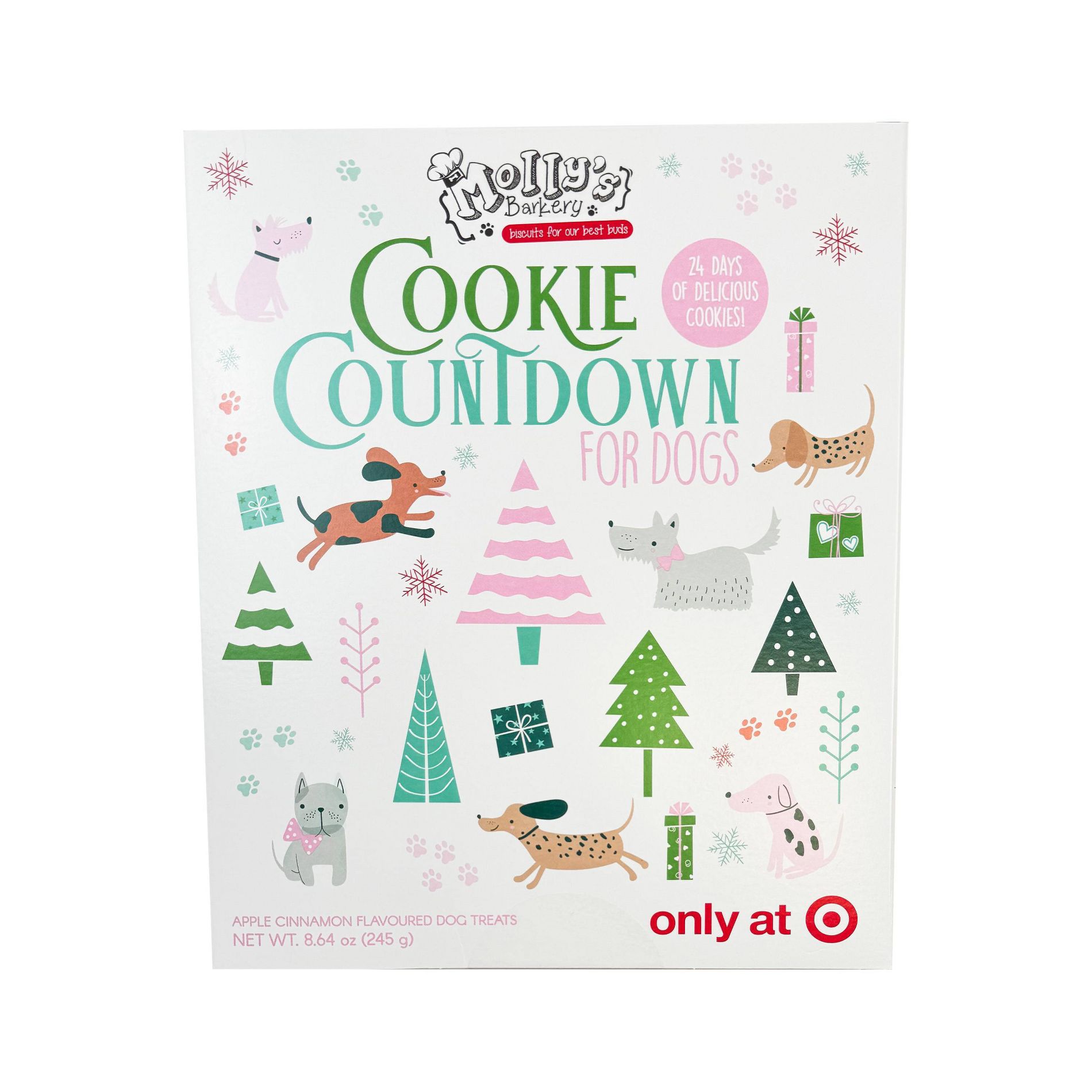 Molly's Barkery Holiday Advent Calendar Apple and Cinnamon Flavor Crunchy Dog Treats - 8.64oz