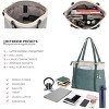 Paaaawaters Women's Work Bag with Laptop Compartment Zipper Pockets Teacher Green - 4 of 4
