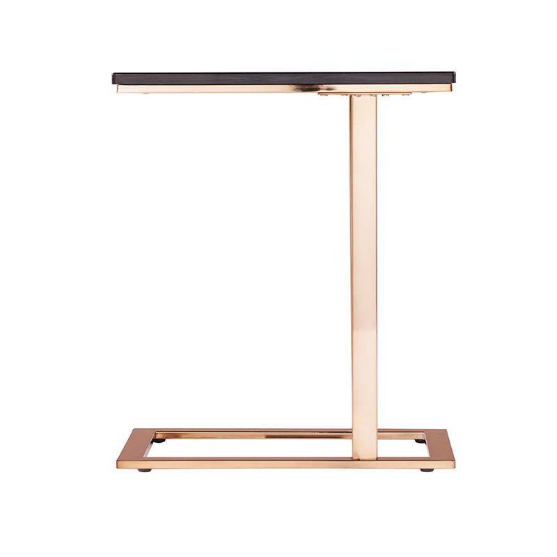 Rainer Contemporary C Table Black/Champagne - Aiden Lane, 5 of 8
