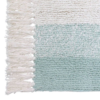 Avanti Ombre Leaves Cotton Bath Rug with Fringe