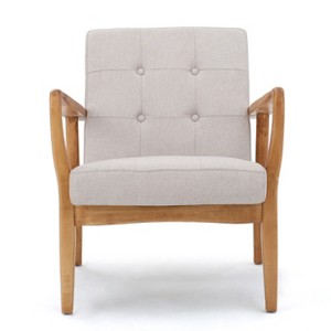 NicBex Accent Chair Mid-Century Upholstered Button Tufted Armchair with Metal Frame Cozy Single Sofa Chair for Bedroom,Living Room - 1 of 4