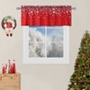 Christmas Kitchen Curtain Cafe Curtain Velvet Fabric - 2 of 4