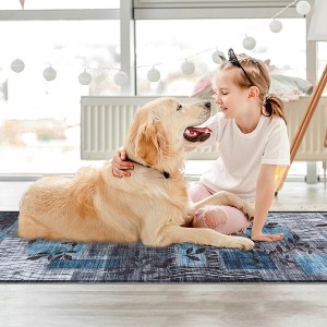 Modern Floral Area Rug Indoor Large Washable Floor Carpet Rug Contemporary Aesthetic Bedroom Rug Non Slip Accent Throw Rug for Dining Room Bedroom - 1 of 4