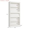 5 Tier 71" Tall Bookcase w/Display Rack & Fluted Design, Farmhouse Bookshelf w/ Wood Base, Wood Bookshelf Rustic Vintage Book Shelf for Office Library - 2 of 4