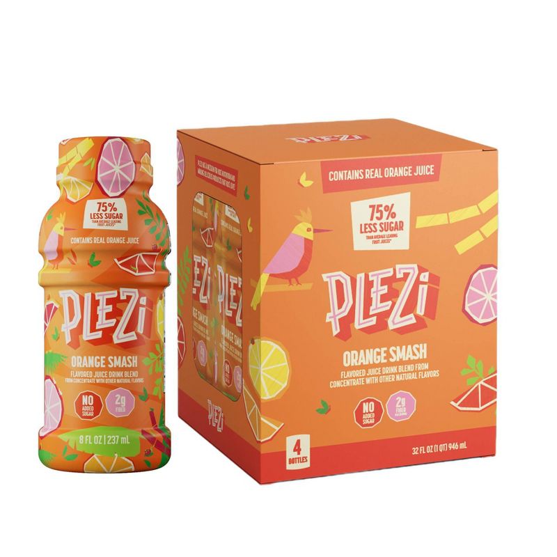 Plezi Orange Smash Flavored Drink - 4pk/8 fl oz Boxes, 3 of 6