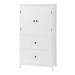 Ridstar 43.3 in. H White Bathroom Storage Cabinet with Two Doors and Drawers, Adjustable Shelf - 1 of 4