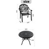 ACEPANO 3-Pieces Aluminum Patio Dining Coffee Table Set With Umbrella Hole, Brown Cushions-Black - 2 of 4
