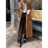 Imily Bela Womens Long Trench Coat Fall Faux Suede Jackets Double Breasted Lapel Pea Coat with Belt - 4 of 4