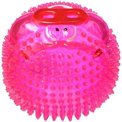 Multipet Animal Light Up Ball with Pig Face, 3"