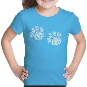 LA Pop Art Girl's Word Art T-shirt - Meow Cat Prints - 1 of 4