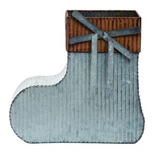 Transpac Metal 13.75 in. Multicolor Christmas Rustic Stocking Container - 1 of 2