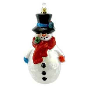 Ornaments To Remember 5.5 Inch Snow Person Birds Snowman Cardinal Blue Jays Tree Ornaments - 1 of 2
