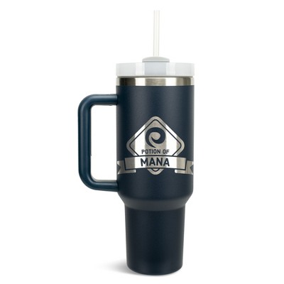 100 North Potion Of Mana Video Gamer Wrap-Around 40 Oz. Stainless Steel Water Bottle Coffee Mug, Spill & Leak Resistant, Travel Tumbler with Handle,