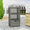 WELLFOR Outdoor PE Wicker Pool Towel Rack Waterproof Storage Organizer with 2 Shelves Gray - 2 of 4