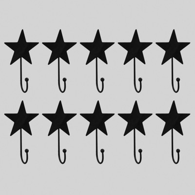 10ct Star Metal Hooks Black - Bullseye's Playground™