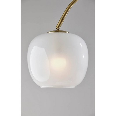 72" Brass Arc Lamp with White Glass Shade