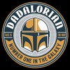 Juniors Womens Star Wars: The Mandalorian Grogu and Din Djarin Dadalorian Banner Sketch T-Shirt - 2 of 4