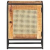 vidaXL Bedside Cabinet 15.7"x11.8"x19.7" Rough Mango Wood and Natural Cane - 3 of 4