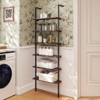 Tangkula 2 PCS 6-tier Ladder Shelf 72 Inches Industrial Wall Mounted Bookshelf - 3 of 4