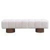 CAVINAS Modern Fabric Stool Top Ottoman Bench with Cushioned Seat,Upholstered Storage Bench for Living Room - 2 of 4